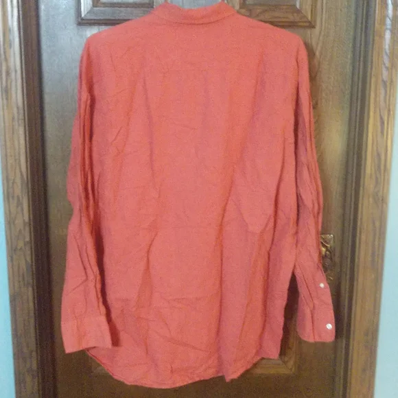 2/$15 Old Navy 55% Linen Men's XXL Long Sleeve Button Down Shirt - Picture 3 of 4